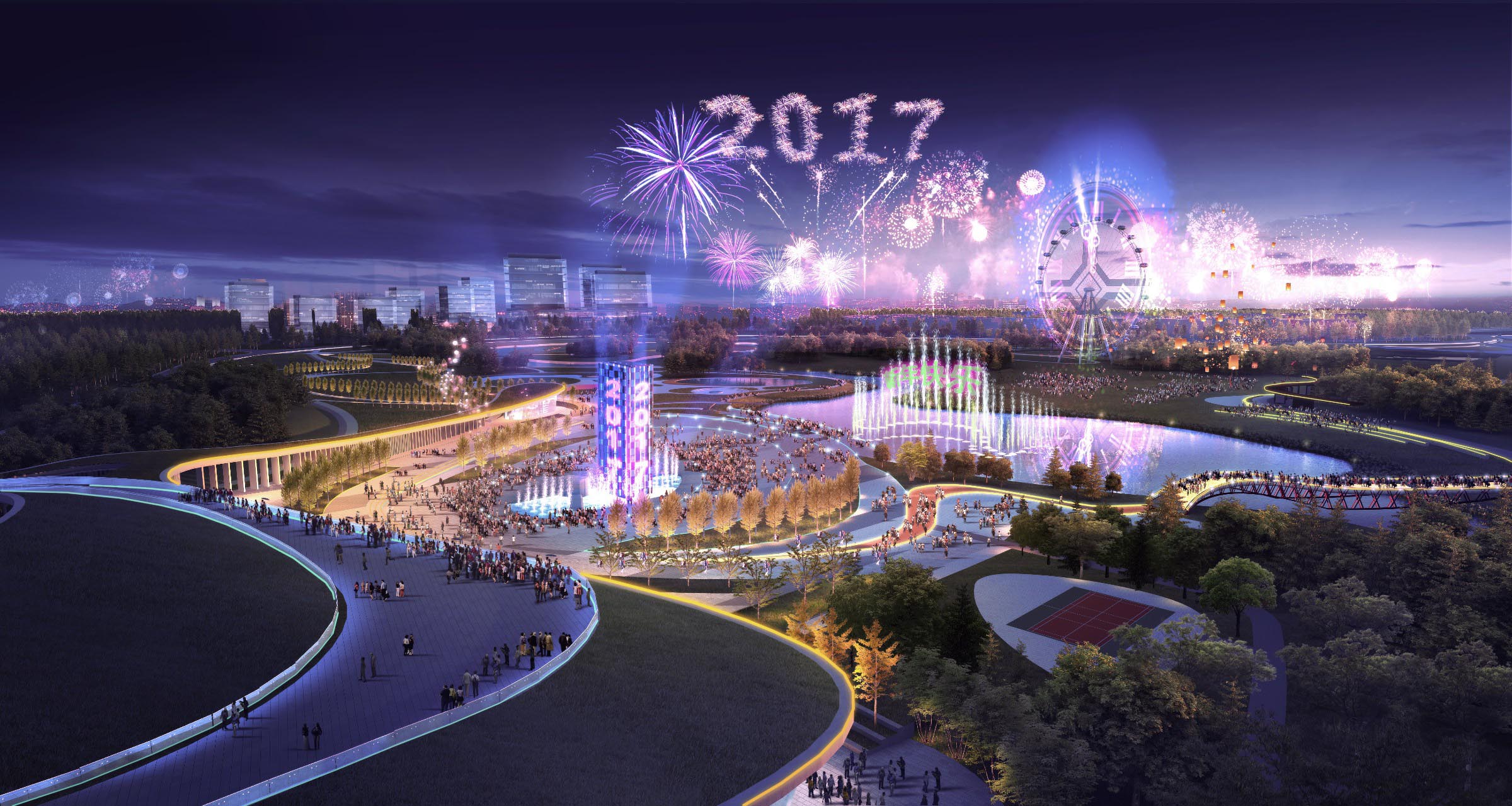 合肥市肥西滨河公园景观绿化工程设计