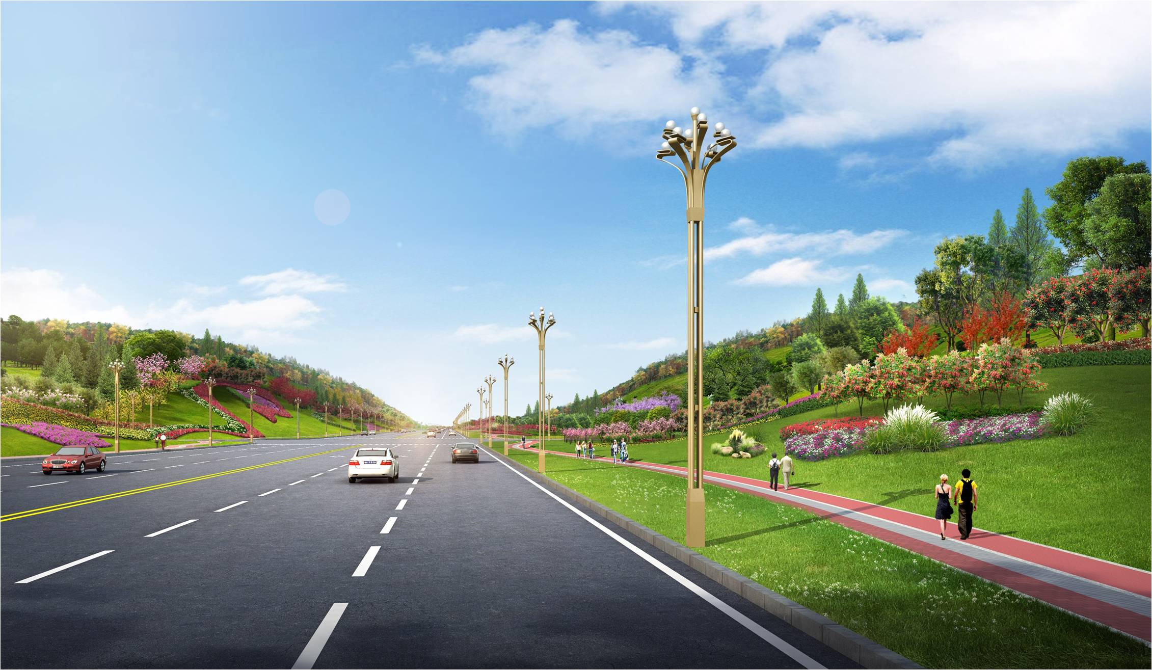 铜梁区迎宾路延伸段道路工程景观提质工程设计