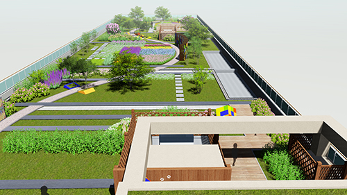 北京工业大学附属中学低碳屋顶花园