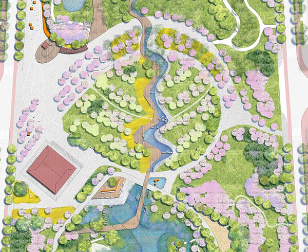 Qunke Landscape Belt Greenery Design
