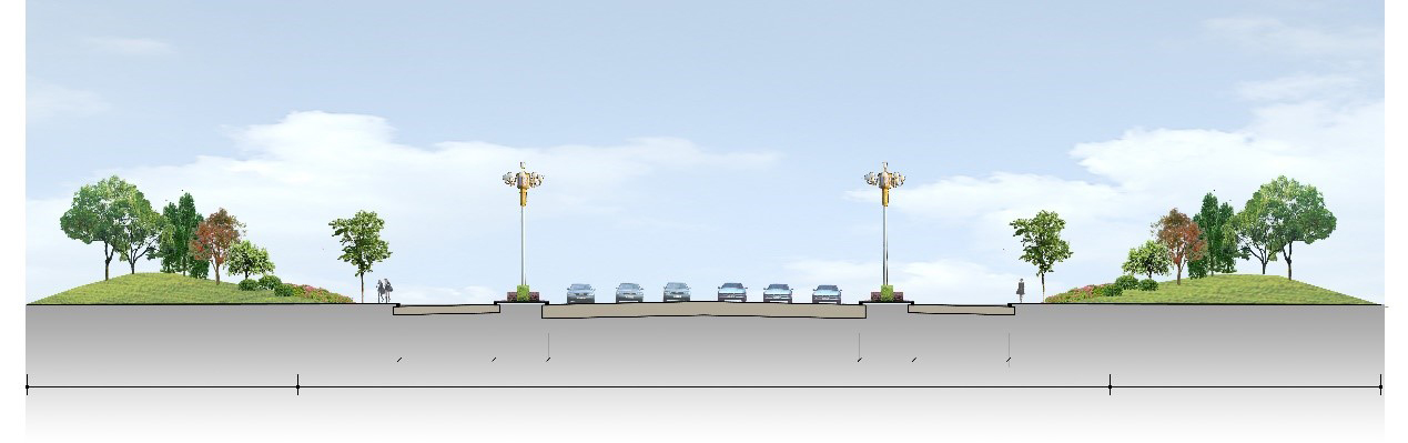 兴城市龙兴路绿化设计景观工程