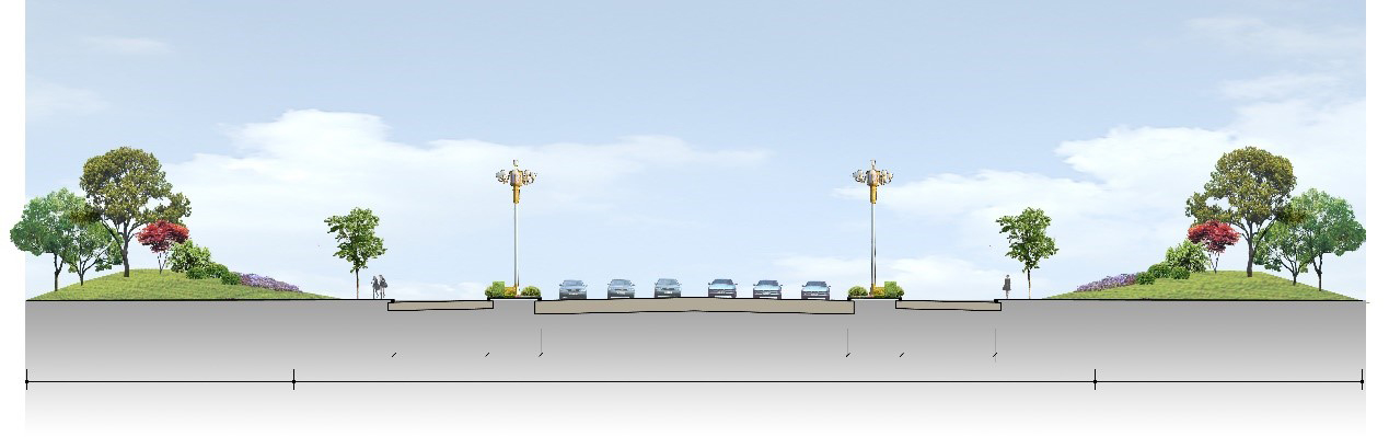兴城市龙兴路绿化设计景观工程