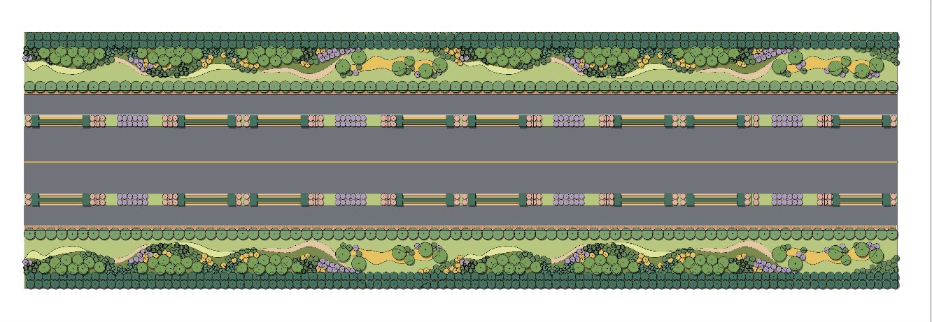 兴城市龙兴路绿化设计景观工程