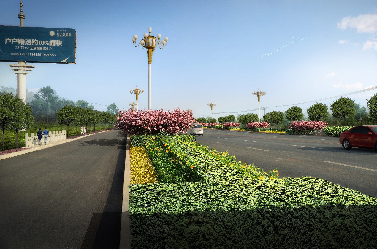兴城市龙兴路绿化设计景观工程