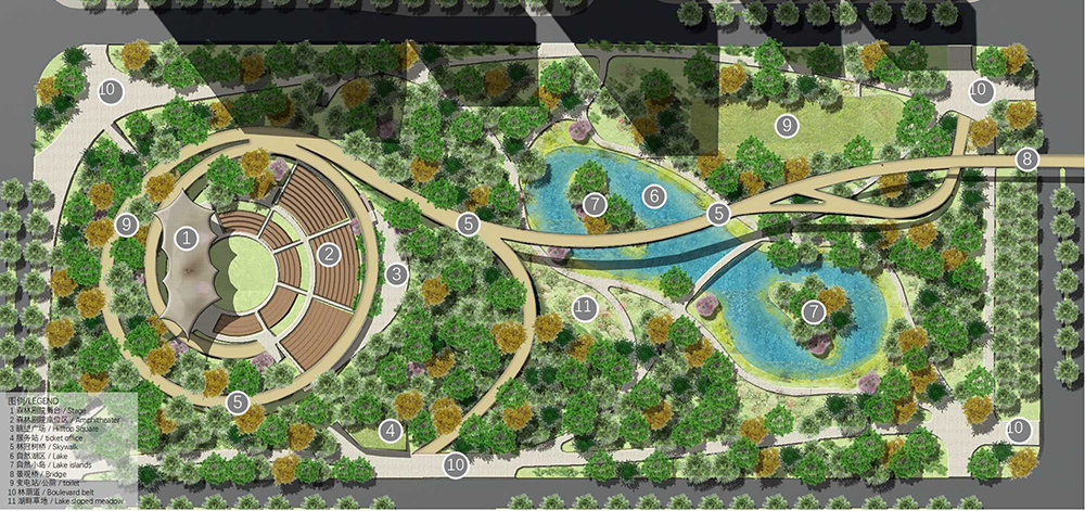 Xi’An Xingfu Green Belt Landscape and Lighting Conceptual Design