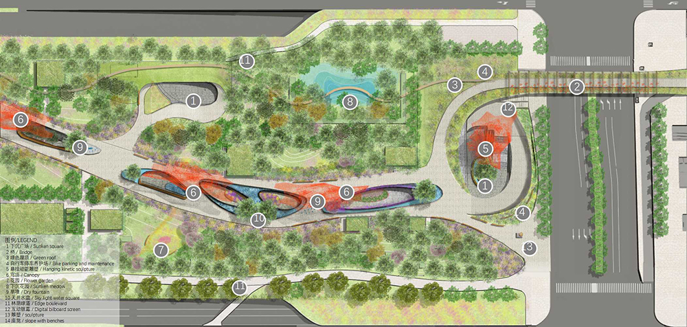 Xi’An Xingfu Green Belt Landscape and Lighting Conceptual Design