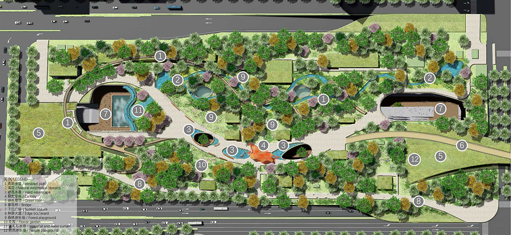Xi’An Xingfu Green Belt Landscape and Lighting Conceptual Design