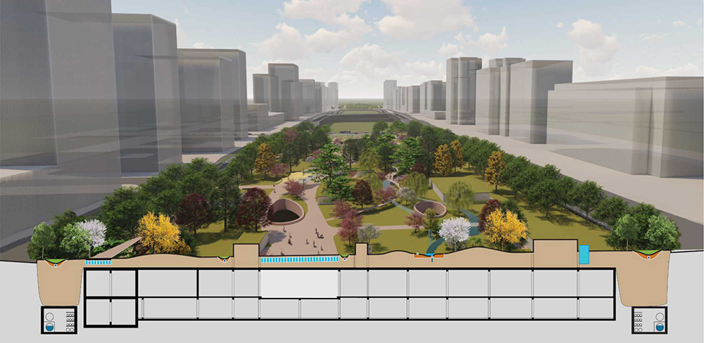 Xi’An Xingfu Green Belt Landscape and Lighting Conceptual Design