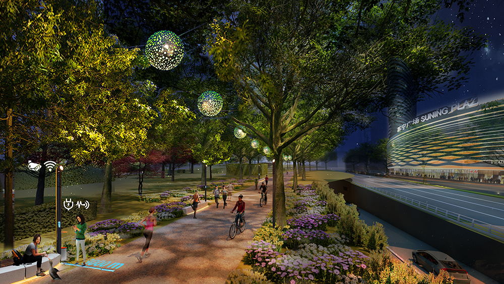 Xi’An Xingfu Green Belt Landscape and Lighting Conceptual Design