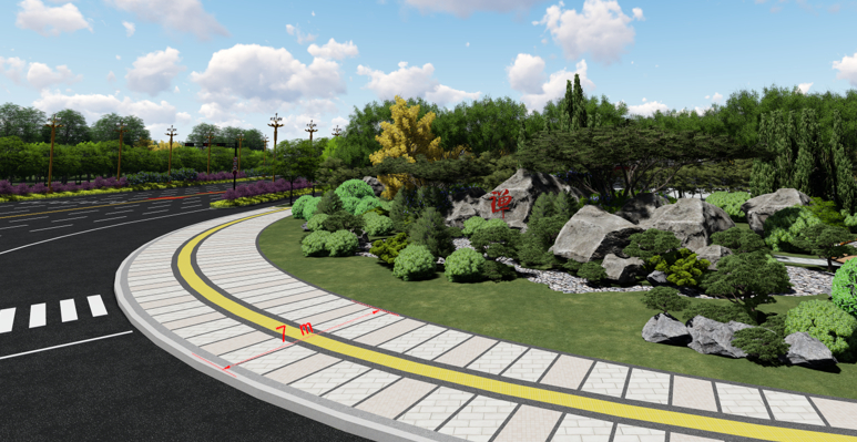 成安县城新区核心区四条道路绿化工程