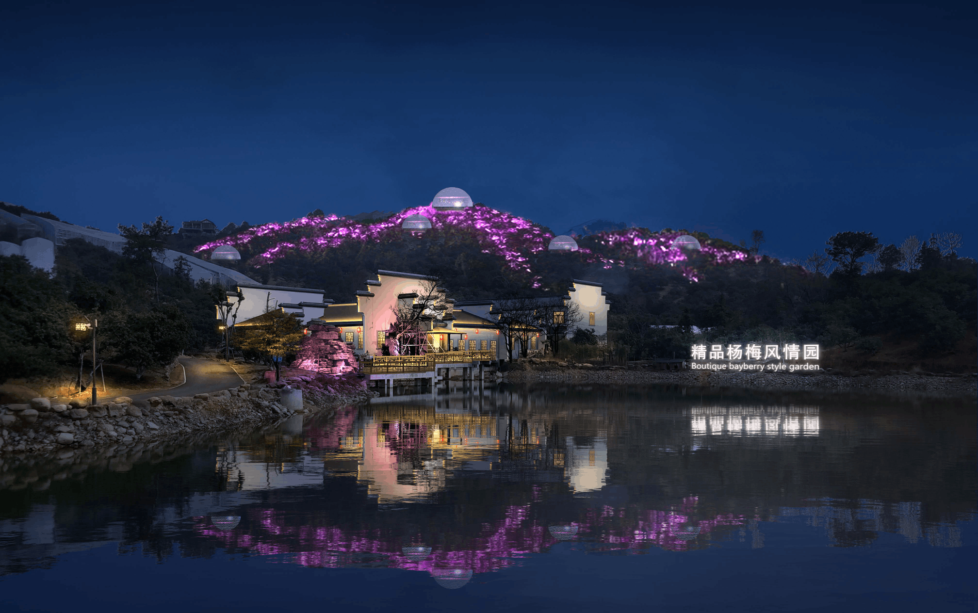 马涧精品杨梅风情园夜景照明工程