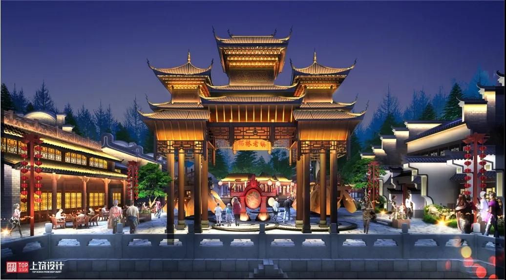 上筑照明设计 | 庐山西海柘林老镇美食文创园