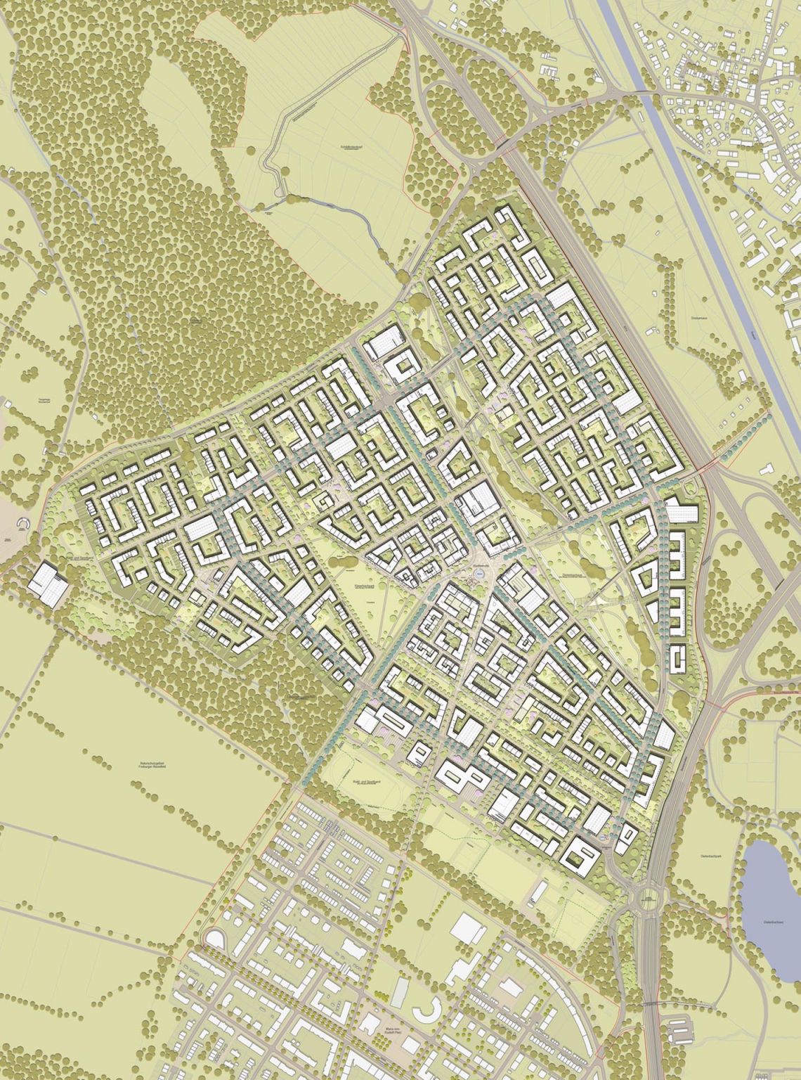 A New District at Dietenbach Freiburg, Germany/德国弗莱堡迪岑巴赫新城区规划