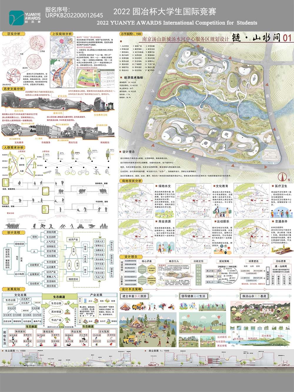 《链·山水间——南京汤山新城汤水河中心服务区规划设计》