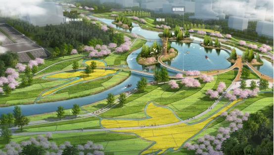 杭州市富阳区洋浦江生态修复以及农业生态公园