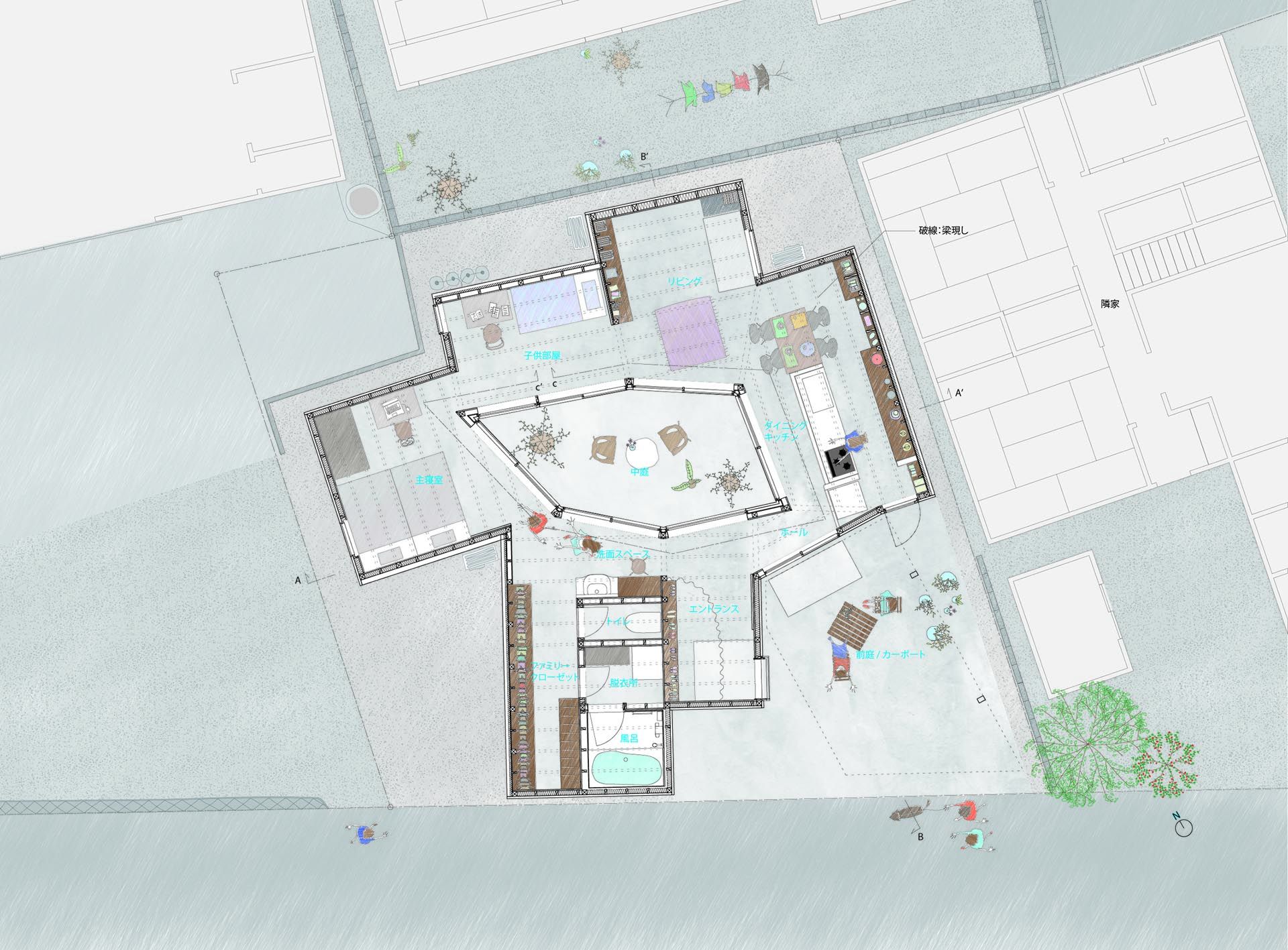 Takayuki Kuzushima and Associates——Courtyard House with Seven Rooms