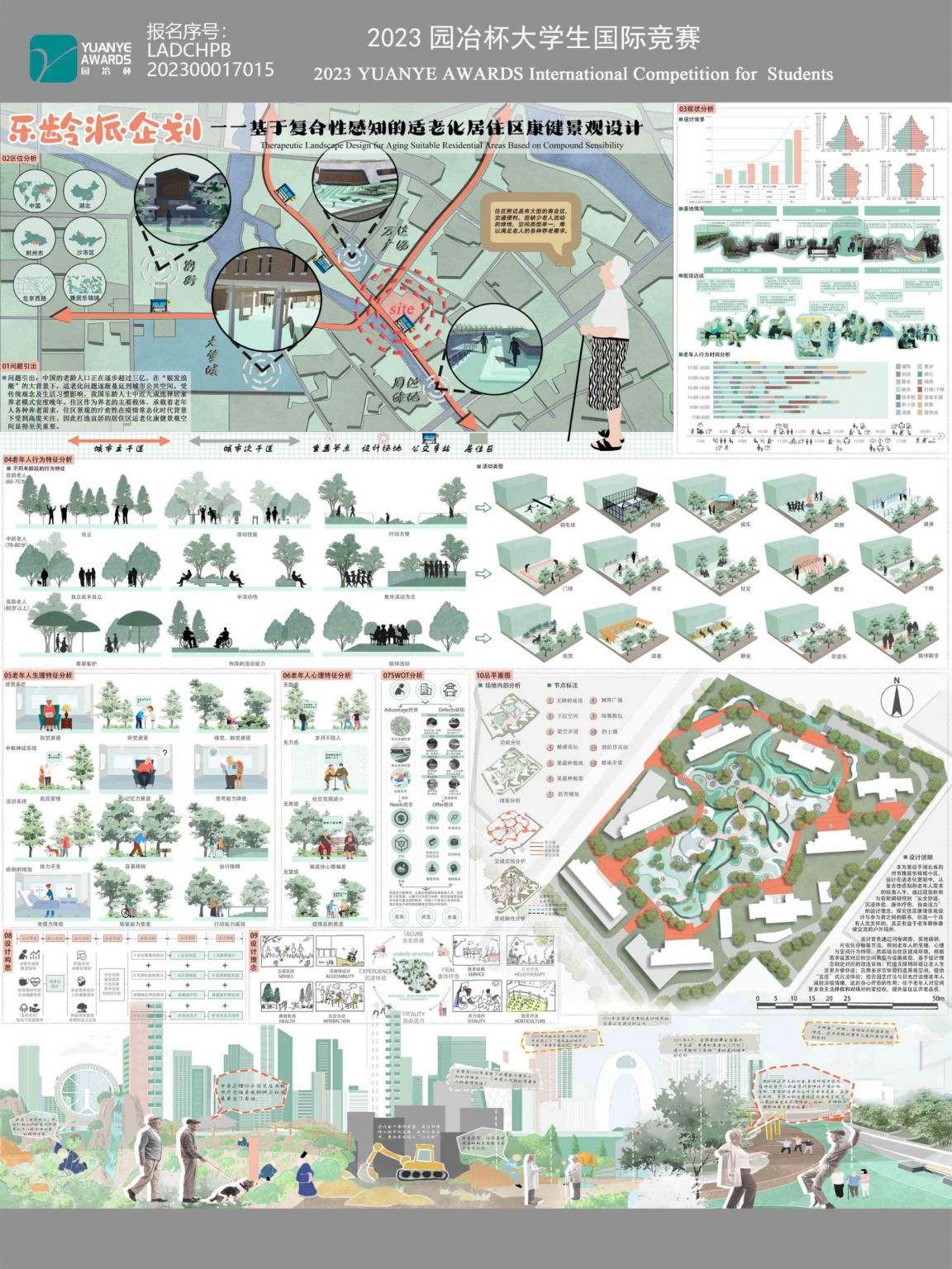 标题：乐龄派企划——基于复合性感知的适老化居住区康健景观设计