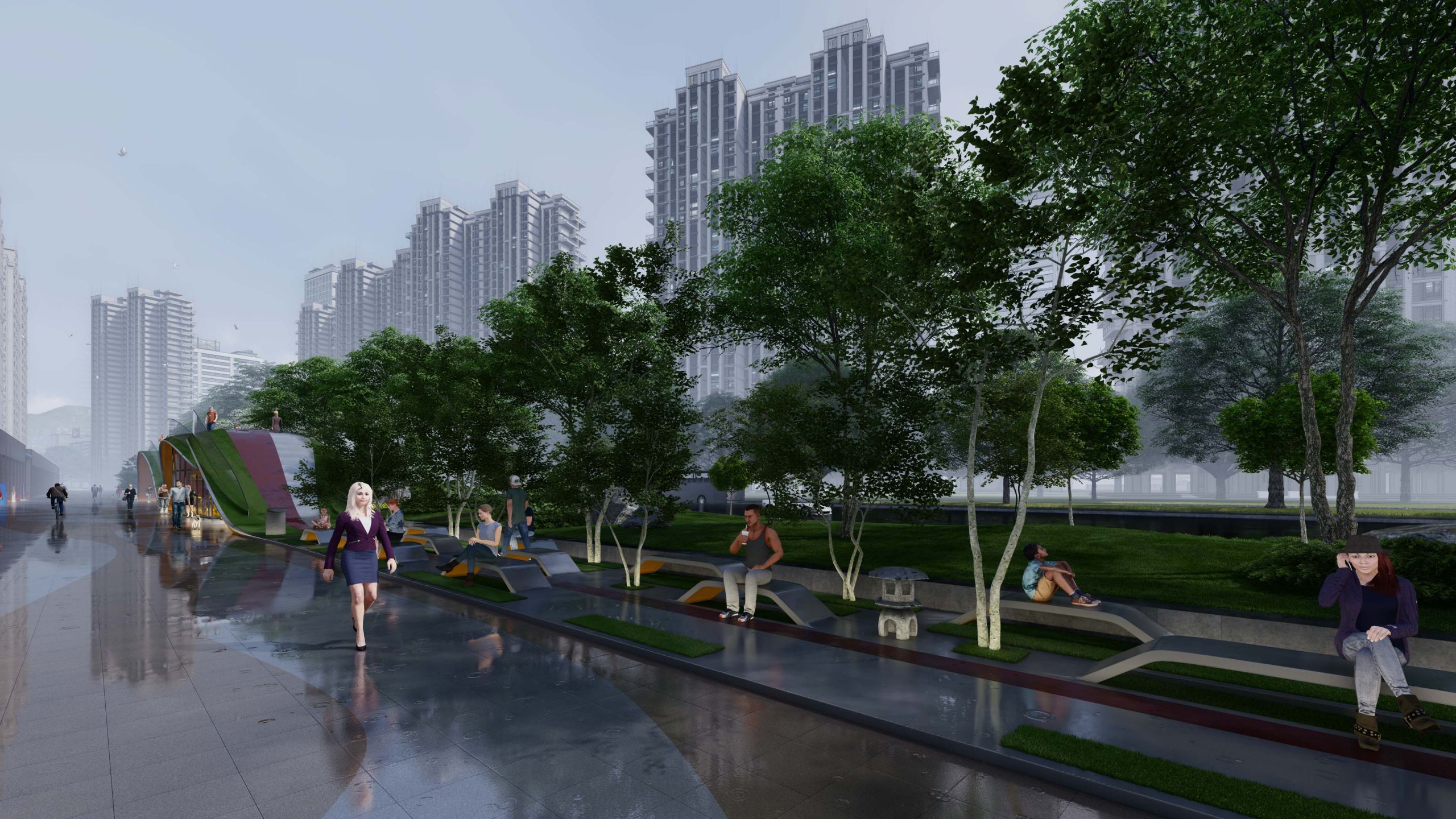 康安路丘园城市客厅微景观设计