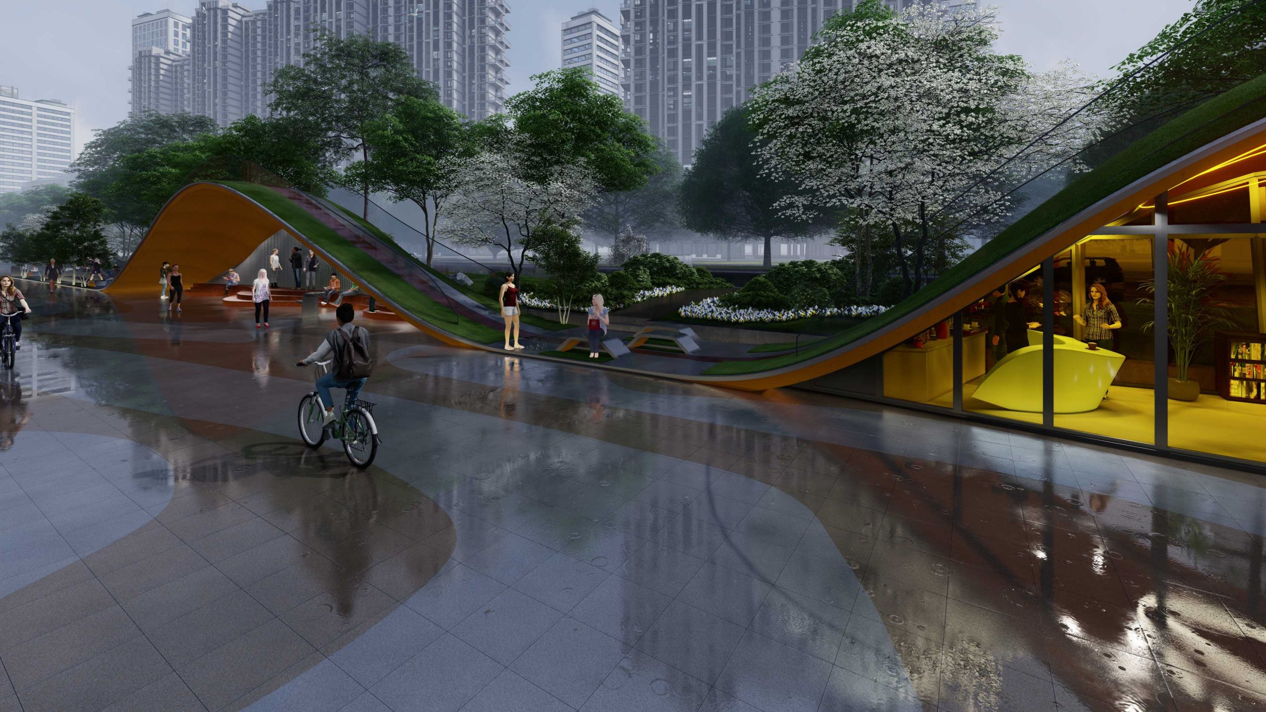 康安路丘园城市客厅微景观设计