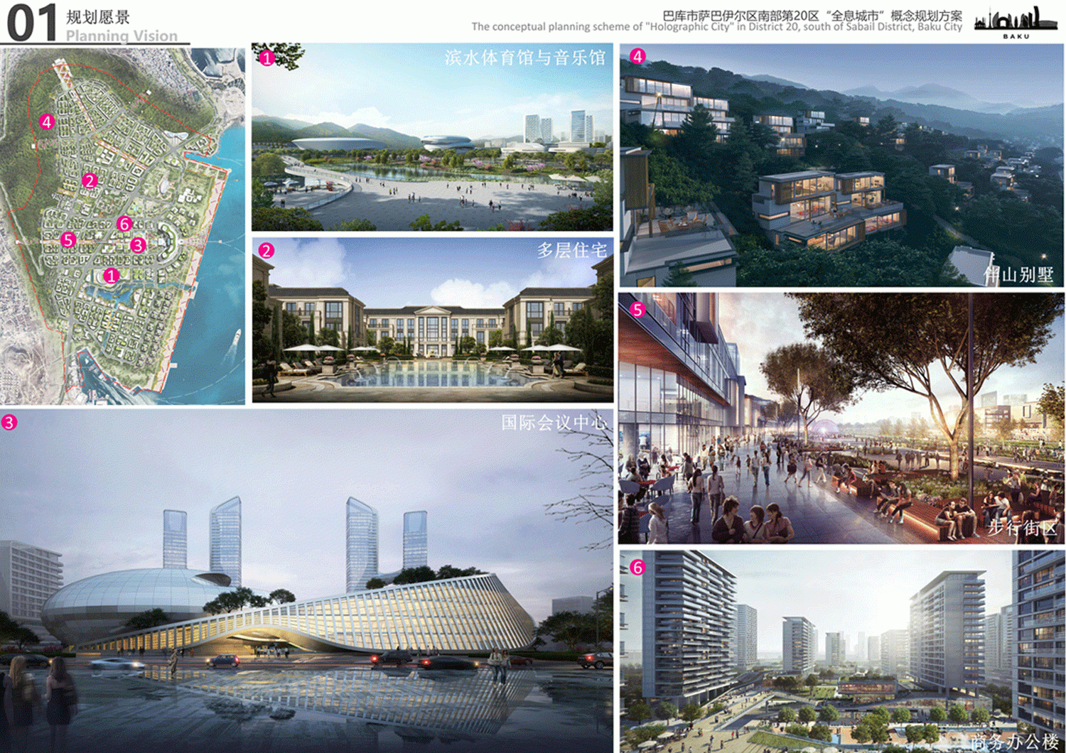 阿塞拜疆巴库市萨巴伊尔区新区“全息城市”概念规划方案