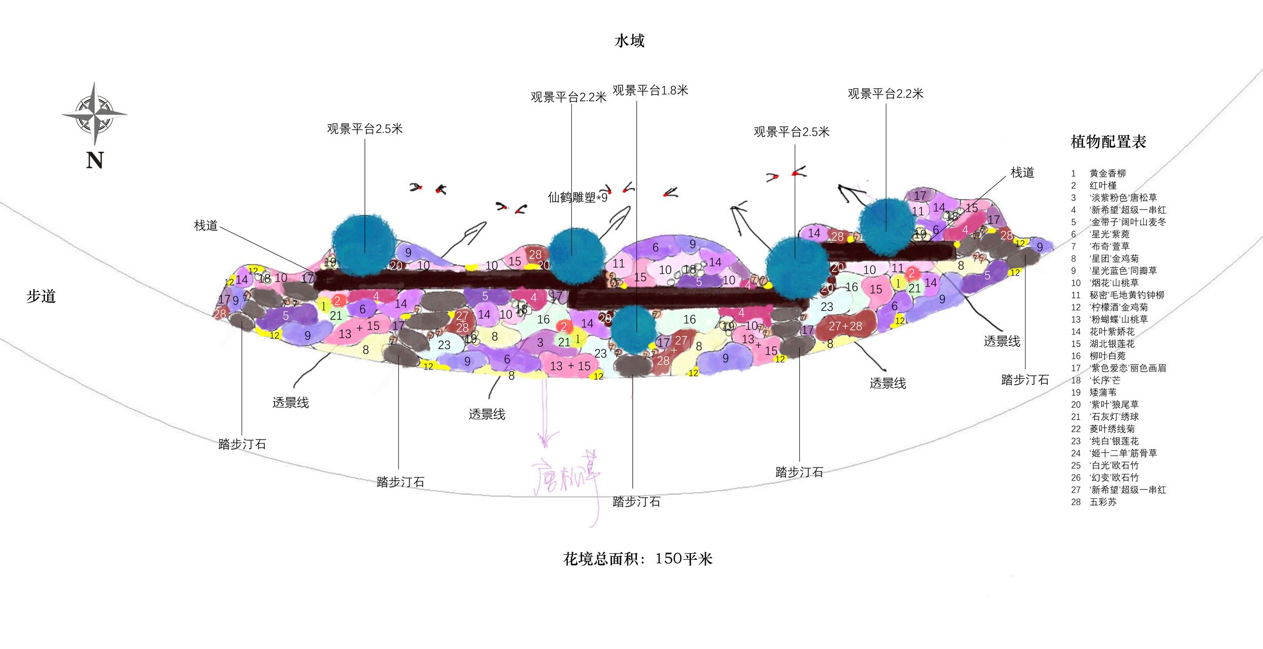 黄花沟综合公园滨水花境作品《邂鹤鸣》