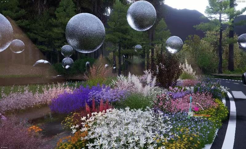 黄花沟综合公园滨水花境作品《邂鹤鸣》