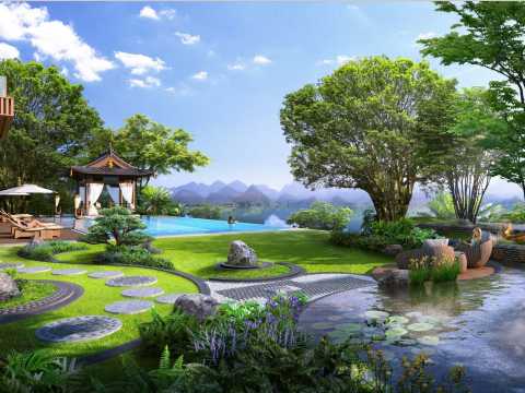 桂林万达城酒店群六星酒店、会议中心及环湖湿地绿带景观设计