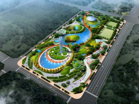 西安航天基地东湖公园方案设计