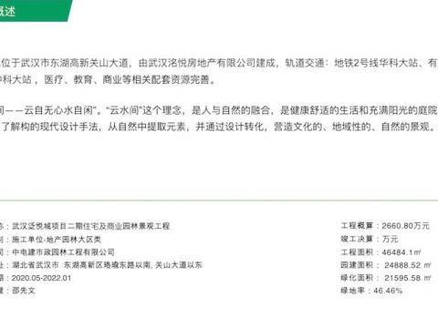 武汉泛悦城项目二期住宅及商业园林景观工程