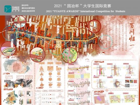 街道景观设计《百川归一》